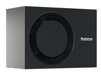 Buderus Wärmepumpe Außeneinheit für energieeffizientes Heizen im Einfamilienhaus